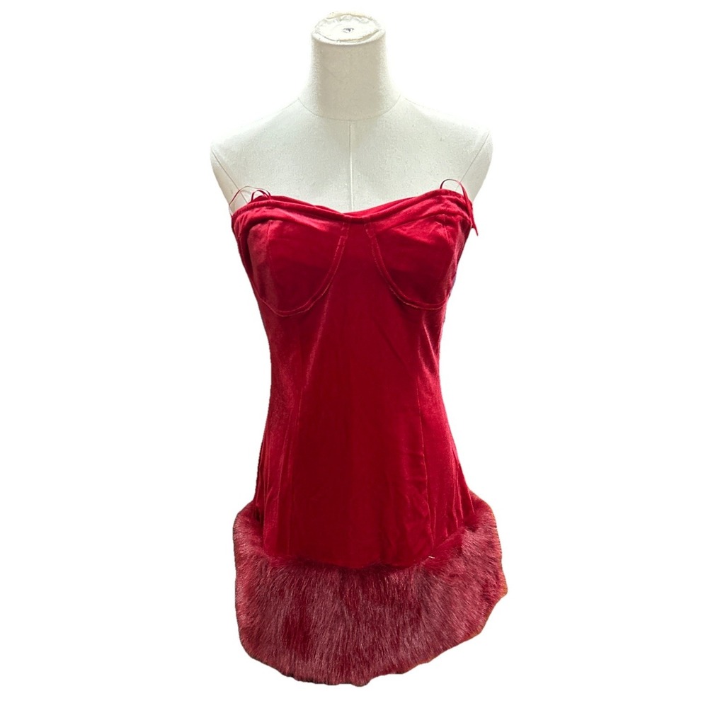 johnny wujek Women's Christmas Dress 7 Red Santa's Helper Msrp 74.00
